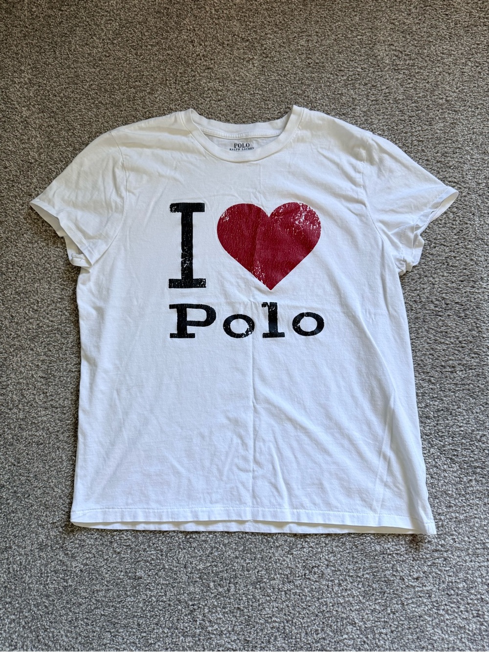 I Heart Polo by Ralph Lauren White Tee with Red Heart and Black Logo